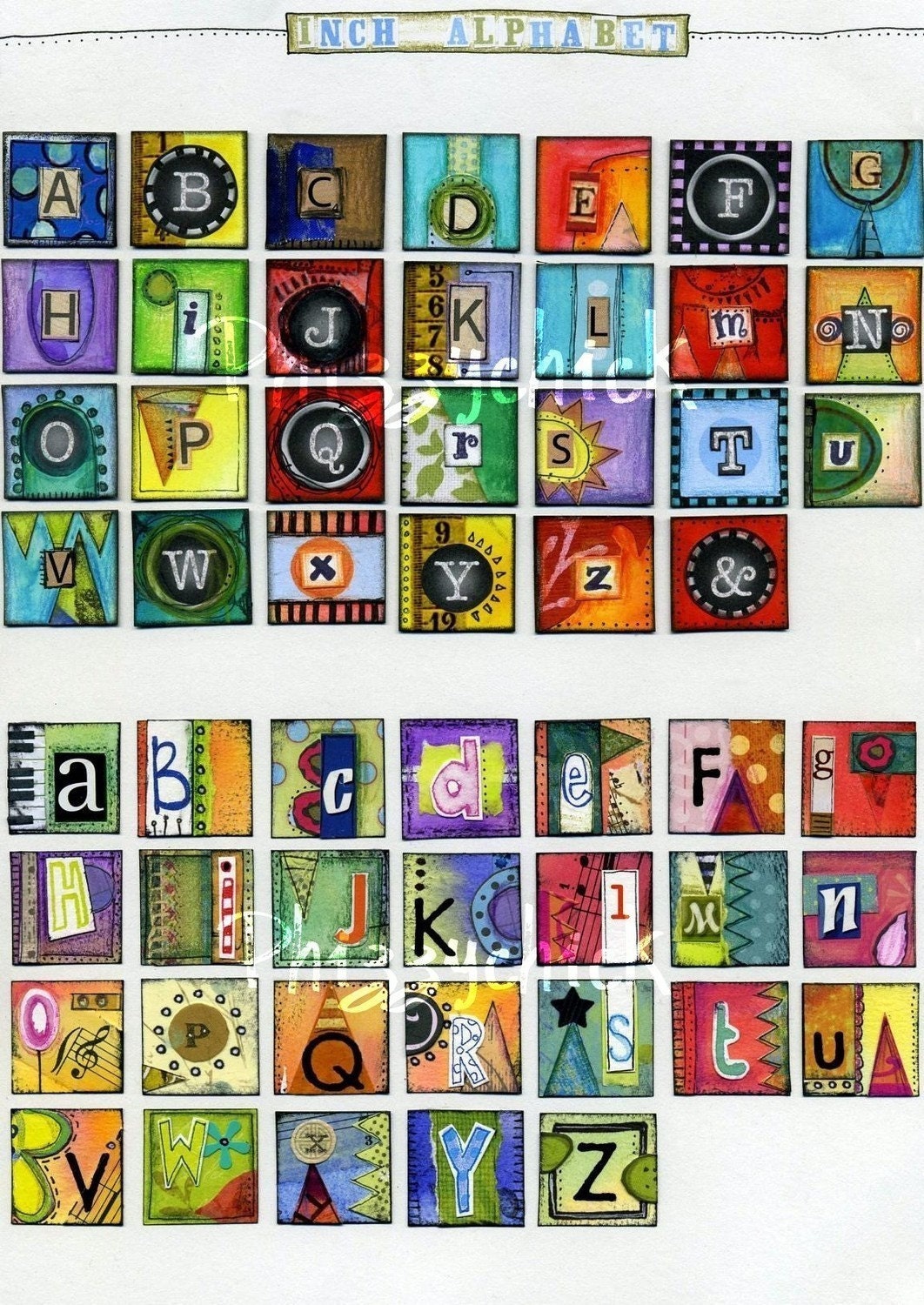 Digital Inch Alphabet Sheet