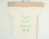 Baby onesie - Signed Sealed Delivered - light green (3-6mo)