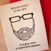 Behind Every Clever Girl is a Guy with a Beard and Glasses card (valentine red)