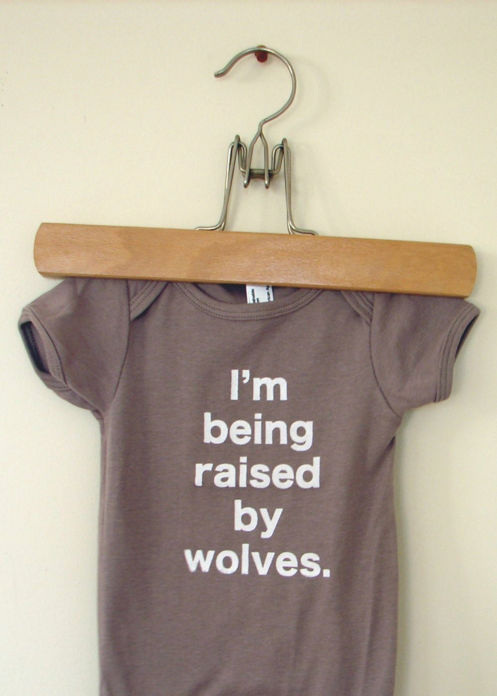 Baby onesie - I'm Being Raised By Wolves (6-12mo)