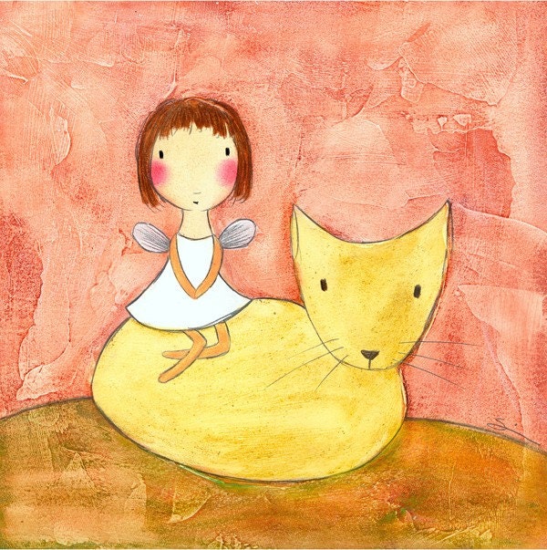PRINT - Fairy on Kitten