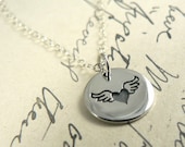 Give My Heart Wings Free Spirit Sterling Silver Charm Necklace, 18 in.