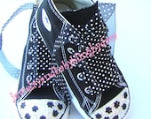Infant Toddler Bling Chuck Taylor All Star Converse BLACK POLKA DOT Swarovski Crystal Black HiTop Sneakers Shoes
