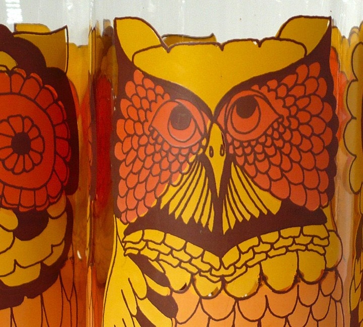 Libbey Owl Glasses - Set of 3 - Vintage 1960s-70s