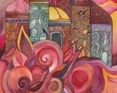 Rose Palace Original Watercolor