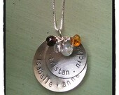 Custom Name Necklace For Moms and Grandmoms with Birthstones