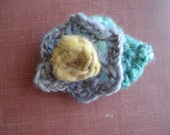 Garden Flower Freeform Crochet Brooch
