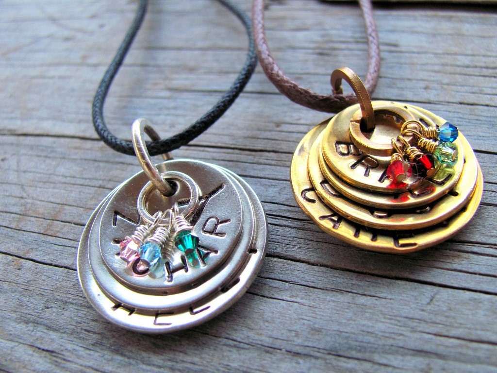 Family Pendant in a Metal Trio
