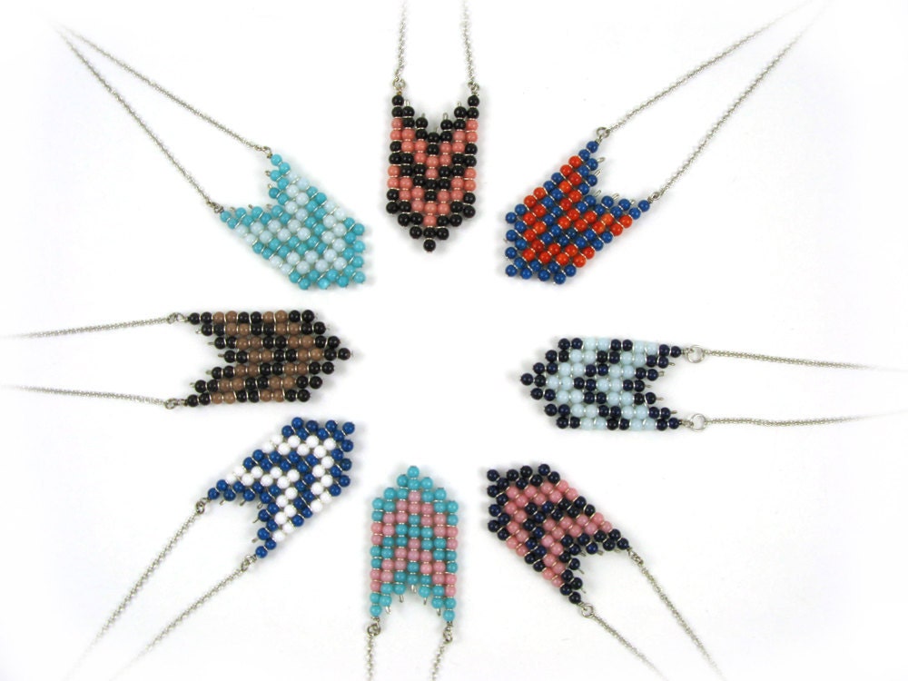 Chevron Necklace in Bright Colors Tribal Jewelry