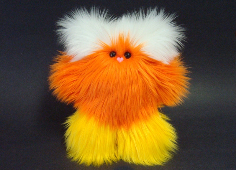 Halloween Plush Monster - Candy Corn Petunia - White / Orange / Yellow