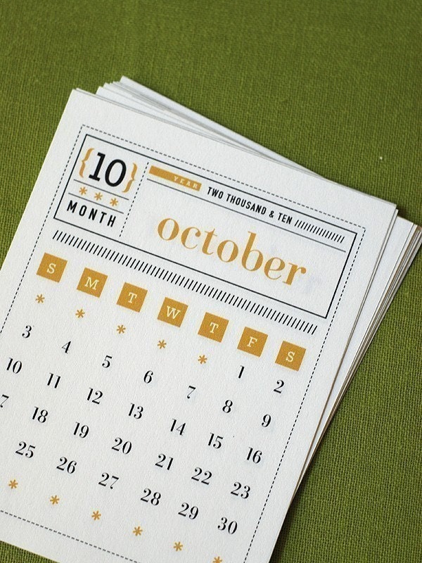 Matchbox Style Calendar 2009 and 2010 Printable Digital PDF