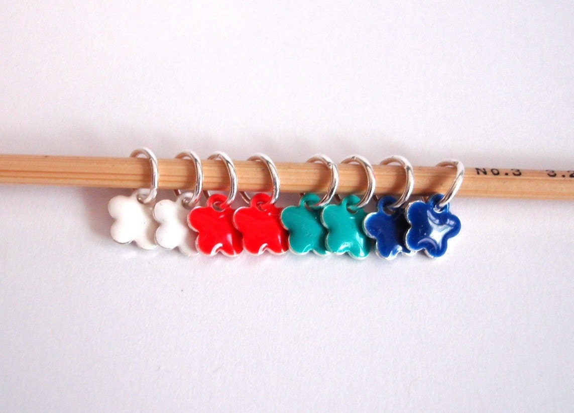 Teeny Tiny Stitch markers  - Bright Flowers (.1)