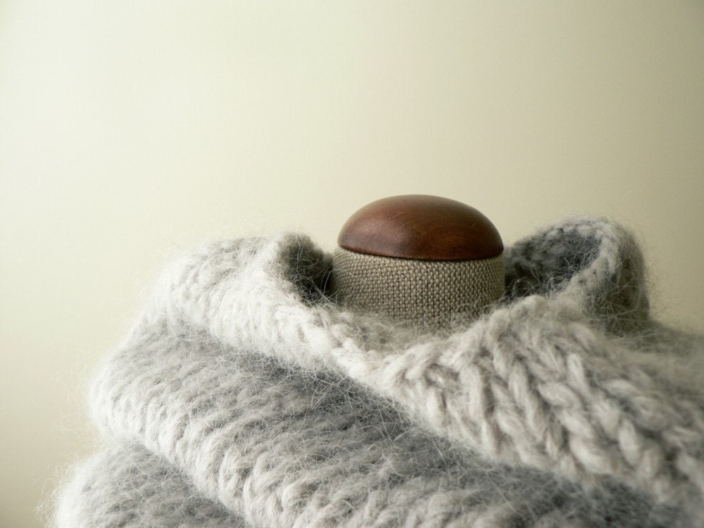 scarf - women alpaca cowl - grey wolf cowl - hand knit cowl by windowsill