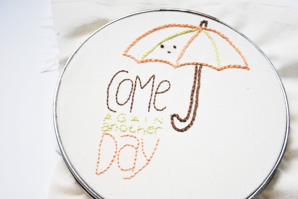 Falling on My Head - Spring Rain PDF Embroidery Pattern
