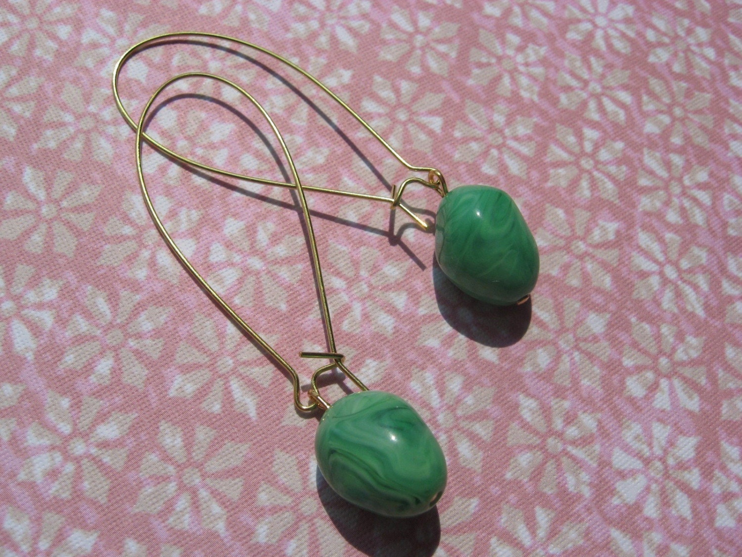 Green Dangle Earrings