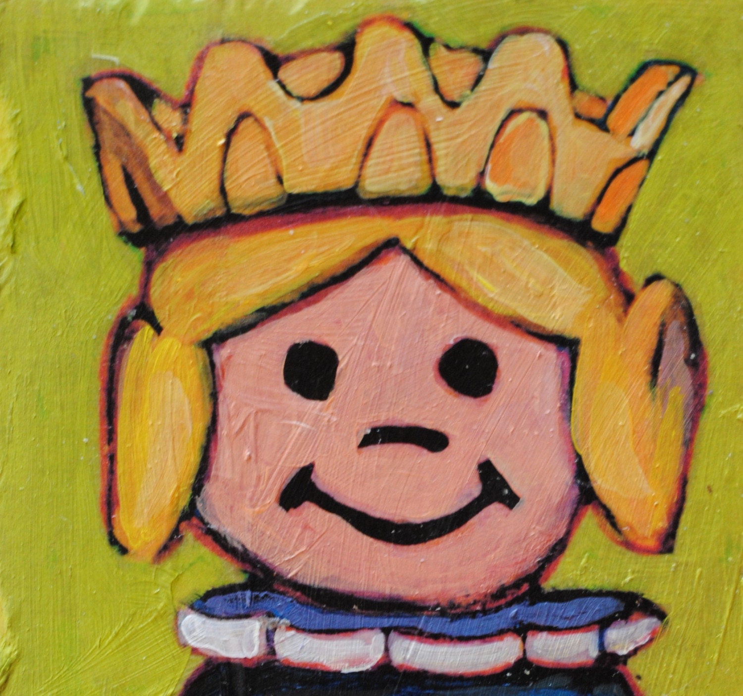 Princess. Hand-touched Print on Wood