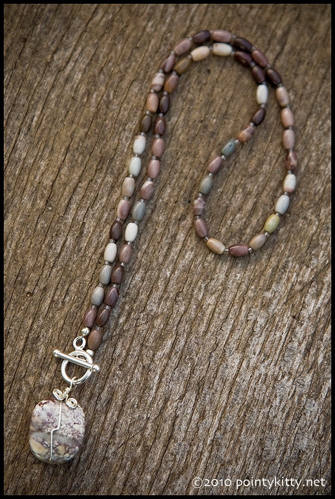 Eight Months and Eighteen Days - sterling, mocha jasper and landscape jasper necklace