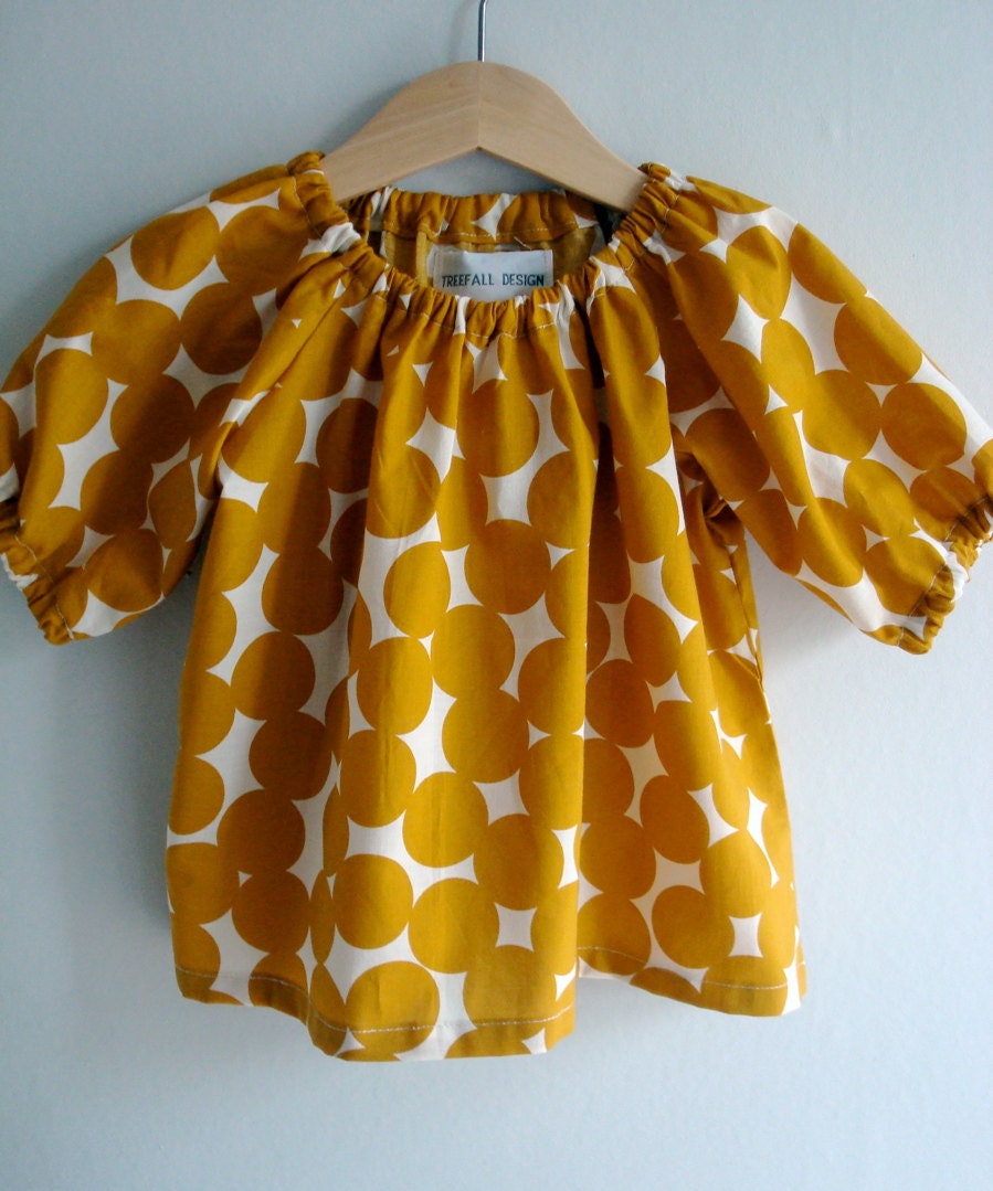Yellow Circles Baby Blouse 6-12 mths, 1-2 yrs, 2-3yrs, 3-4yrs, 4-5yrs