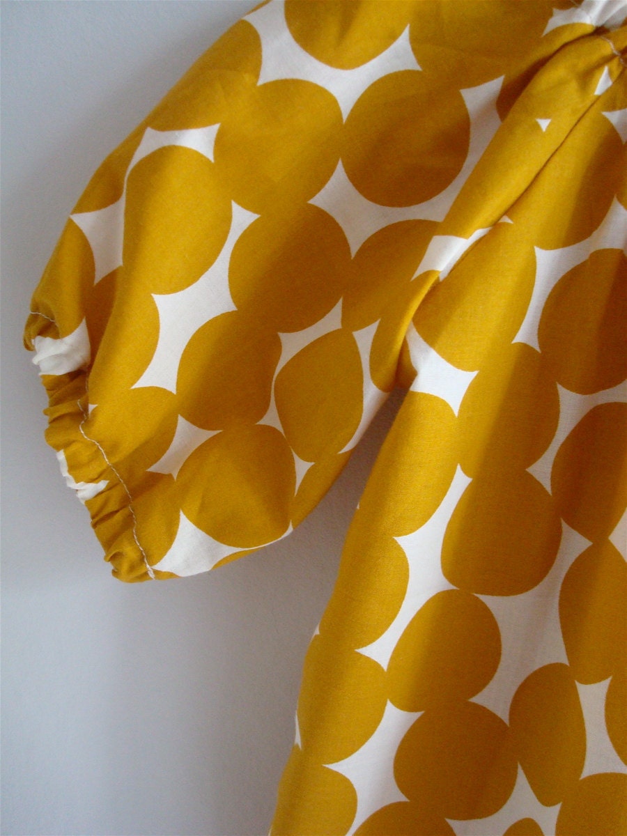 Yellow Circles Baby Blouse 6-12 mths, 1-2 yrs, 2-3yrs, 3-4yrs, 4-5yrs