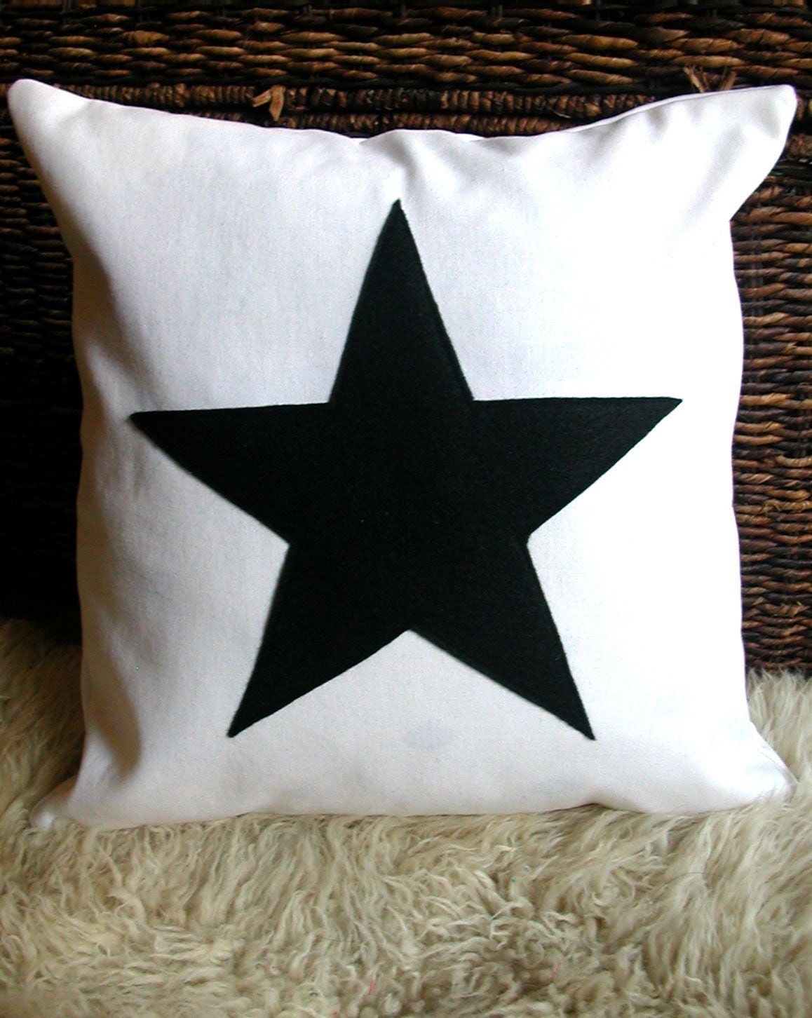 1 Star Scrabble Pillow COVER, Scrabble Star Cushion COVER, Felt Star Pillow COVER, Star Pillow Cover, Canvas Pillow Cover
