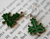 Green Leaves little enameled leaf earrings