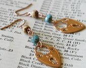 Lovely Locks lock and bead earrings