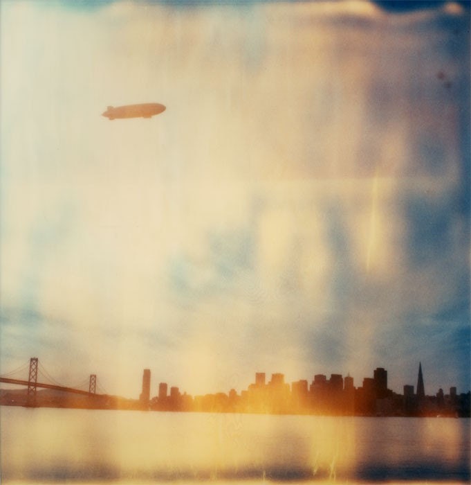 Polaroid Print 8x8 - Zeppelin Over San Francisco - Fine Art Photography