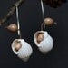 silver earrings with natural seeds and sea shells - beach jewelry - ethnic earrings - eco friendly
