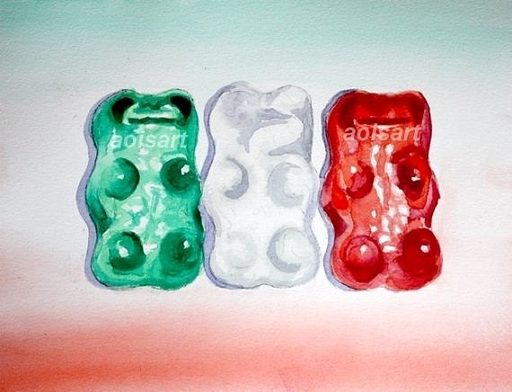 Italian Pride - Original Watercolor Painting - Candy Sweets