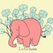 Screenprint - Nursery Art Print E is for Elephant - Alphabet Print Nursery Poster - Kids Wall Art Animal Art Print