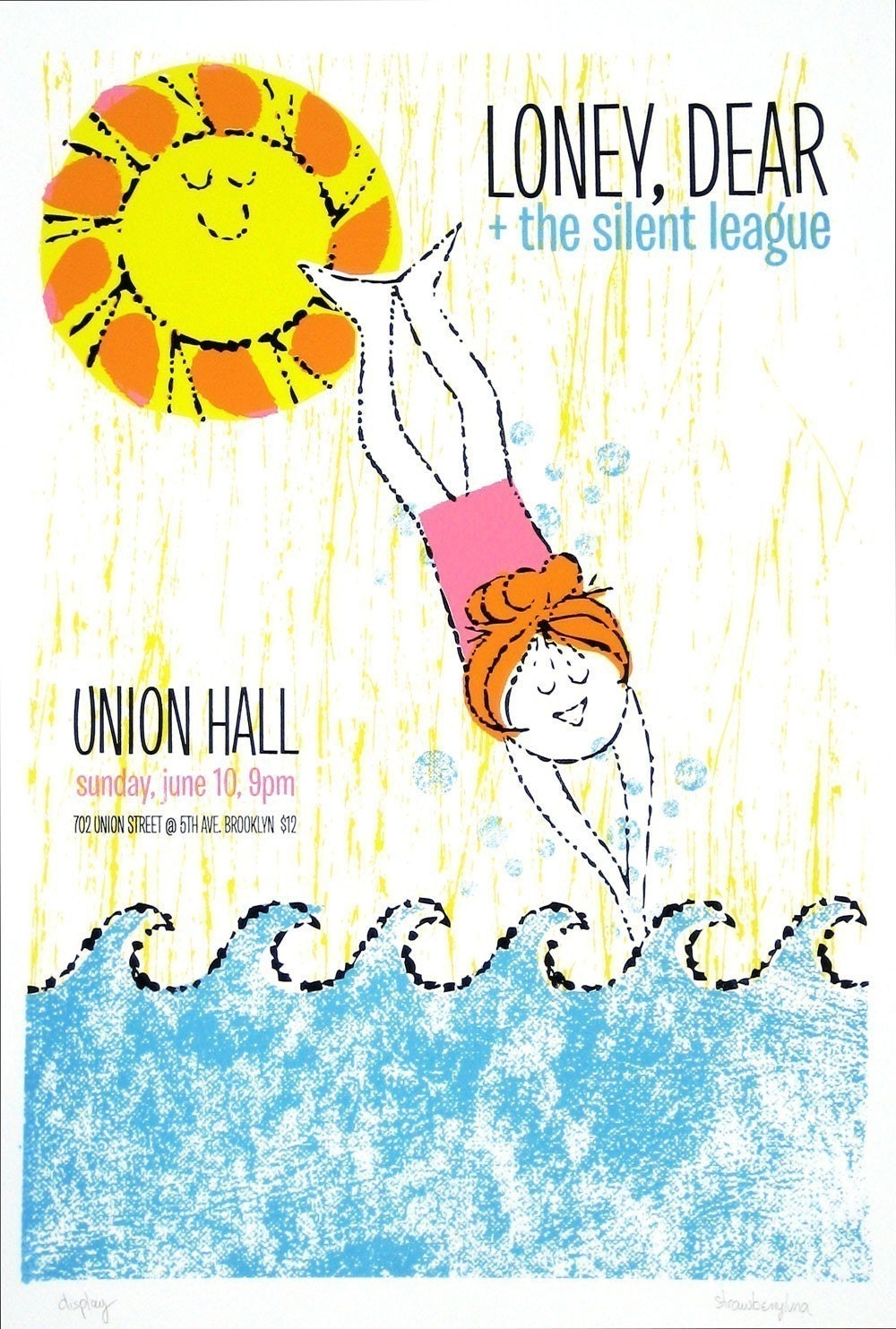 Loney, Dear, hand screenprinted gigposter