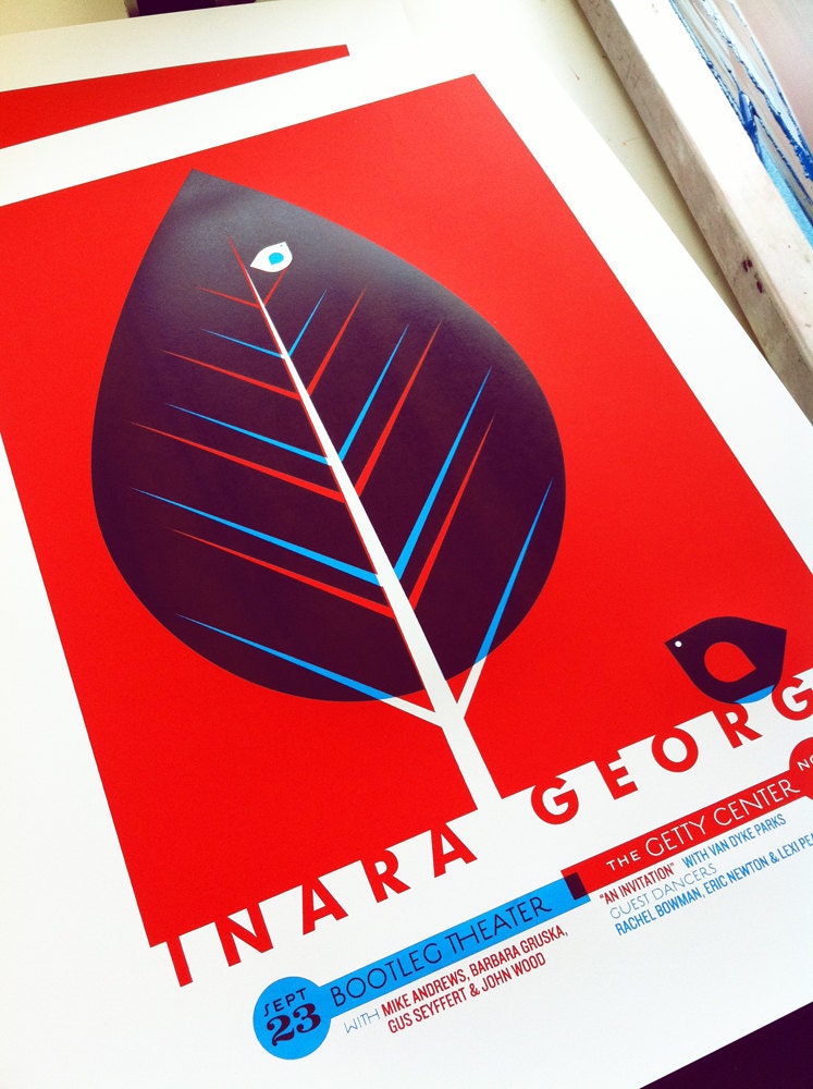 Rock Poster - Inara George - hand silkscreen printed limited edition gig print