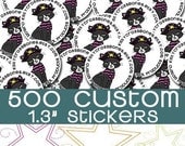 500 Custom 1.3" Round Stickers (FULL COLOR) Professional Laser Printed Stickers 1.3 Inch