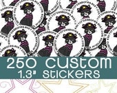 250 Custom 1.3" Round Stickers (FULL COLOR) Professional Laser Printed Stickers 1.3 Inch