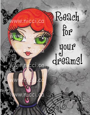 Greeting Card by a Glitzy Gal ...    "Reach for your Dreams"