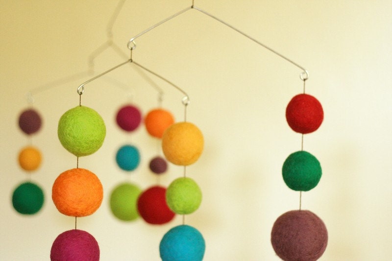 Lilypad - Eco Friendly - Natural - Felted Wool - Baby Mobile