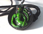 Resin Cat Women Pendant Green Element EARTH