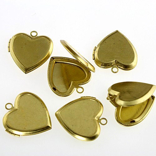 Wholesale BULK Photo Lockets - Brass HEART Lockets - 20MM - 30 pieces