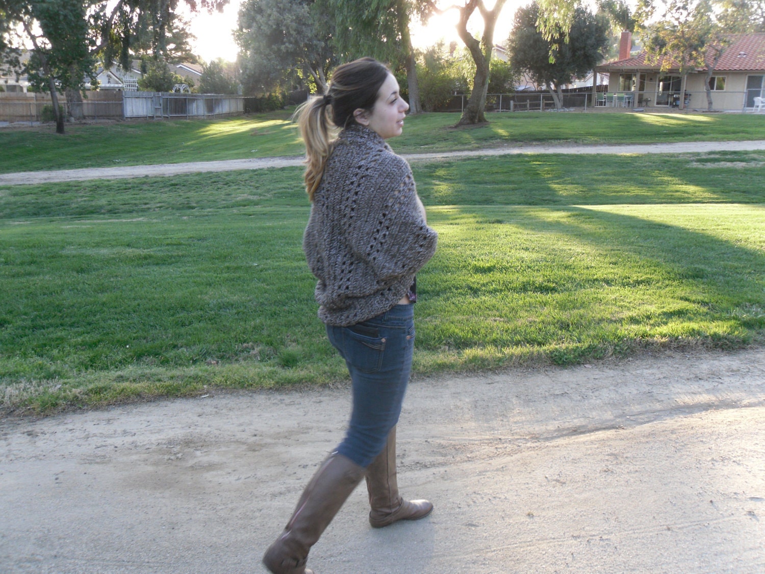 PDF PATTERN Crochet Shrug Cardigan Shawl w/Sleeves Easy/Beginner