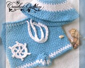 Nautical Child (BABY) Sunhat and Shorts Crochet Pattern