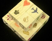 BurntBlox - 13 Small Blocks - Burnt Letters - Themed Symbols