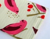 Chenille Burp Cloth - Pink Bird Seed