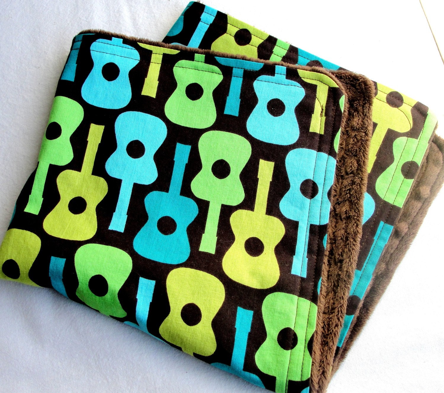 Security Blanket - Minky - Groovy Guitars
