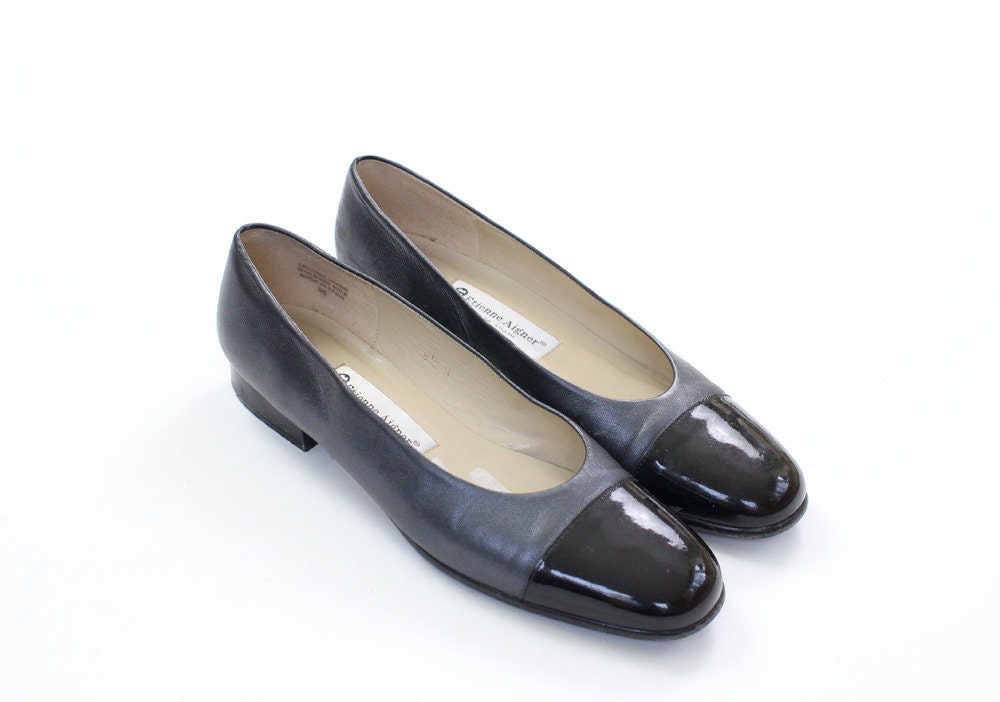vintage 1980's PEARLIZED RAIN metallic and patent leather flats