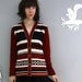 vintage CHESS TOURNAMENT striped cardigan