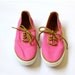 vintage 1980's NEON PINK jantzen canvas leather sneaker shoes