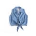 vintage 90's denim summer CROP TOP tie shirt blouse