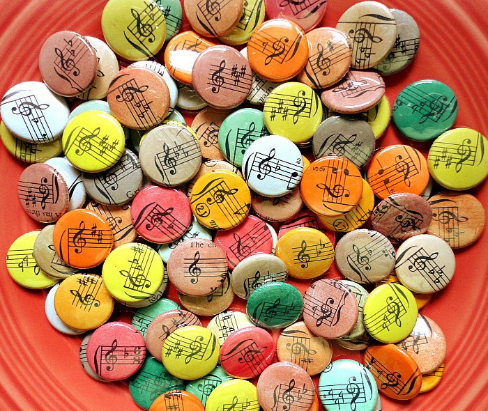 Wedding Favors for an Autumn Wedding-100 Handmade 1 Inch Pinback Buttons