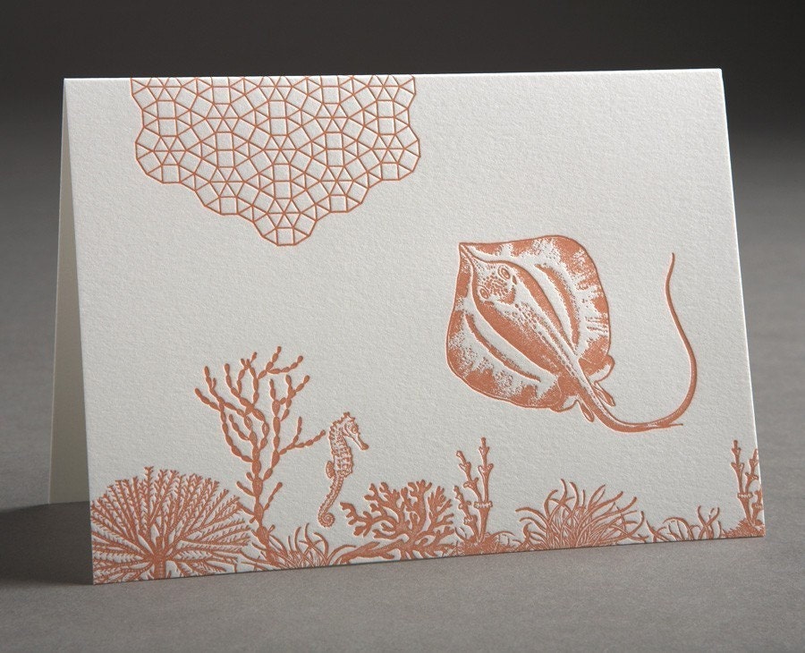Geometric Stingray - Letterpress Card