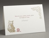 Snarky Cat - Letterpress Greeting Card